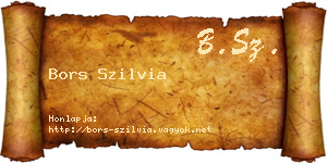 Bors Szilvia névjegykártya