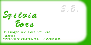 szilvia bors business card